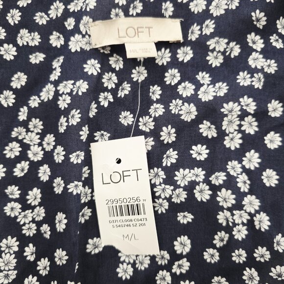 Loft Kimono Womens Sz M/L  Blue Floral Print Open Front  NWT - Picture 4 of 6